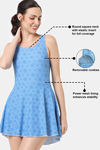 Zelocity Elastane Blended Slip-On Swimdress with Removable Pads - Azure Blue — thumbnail 7